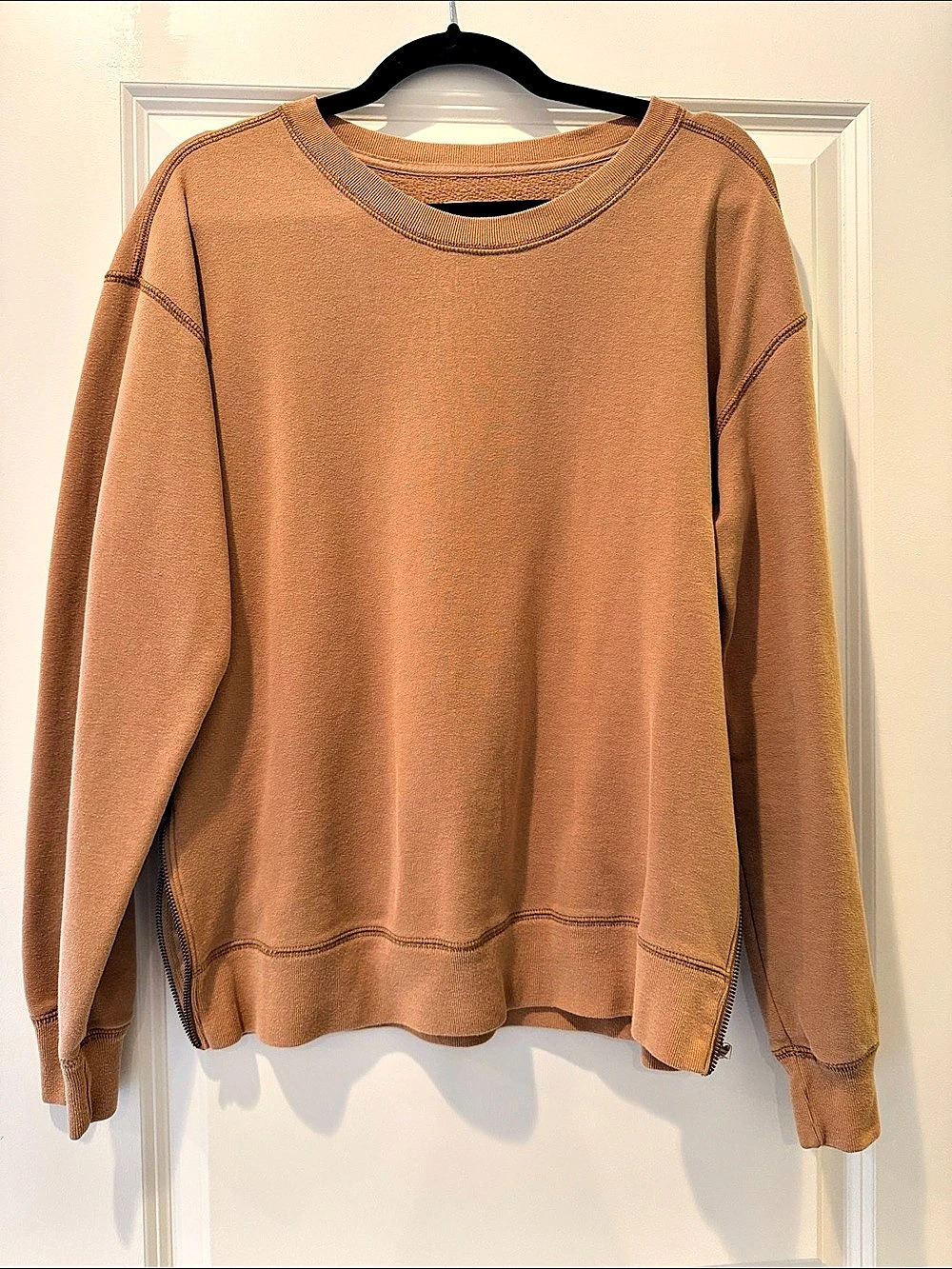 Abercrombie & Fitch Soft A&F Collection Side Zip Sweatshirt Brown Medium